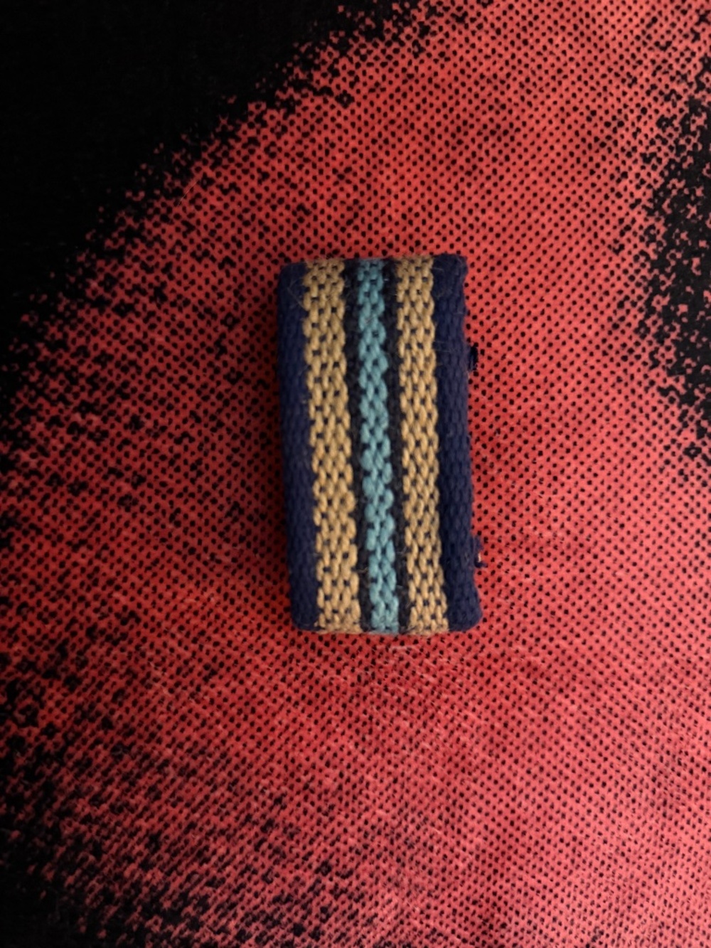 Jute Striped Snap Cuff Bracelet